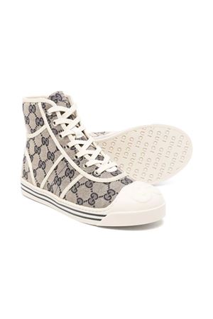 sneakers in pelle blu GUCCI KIDS | 793590FADLD4046